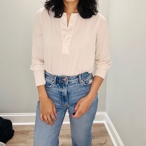 Banana Republic Factory Mixed Media Top in Winter White